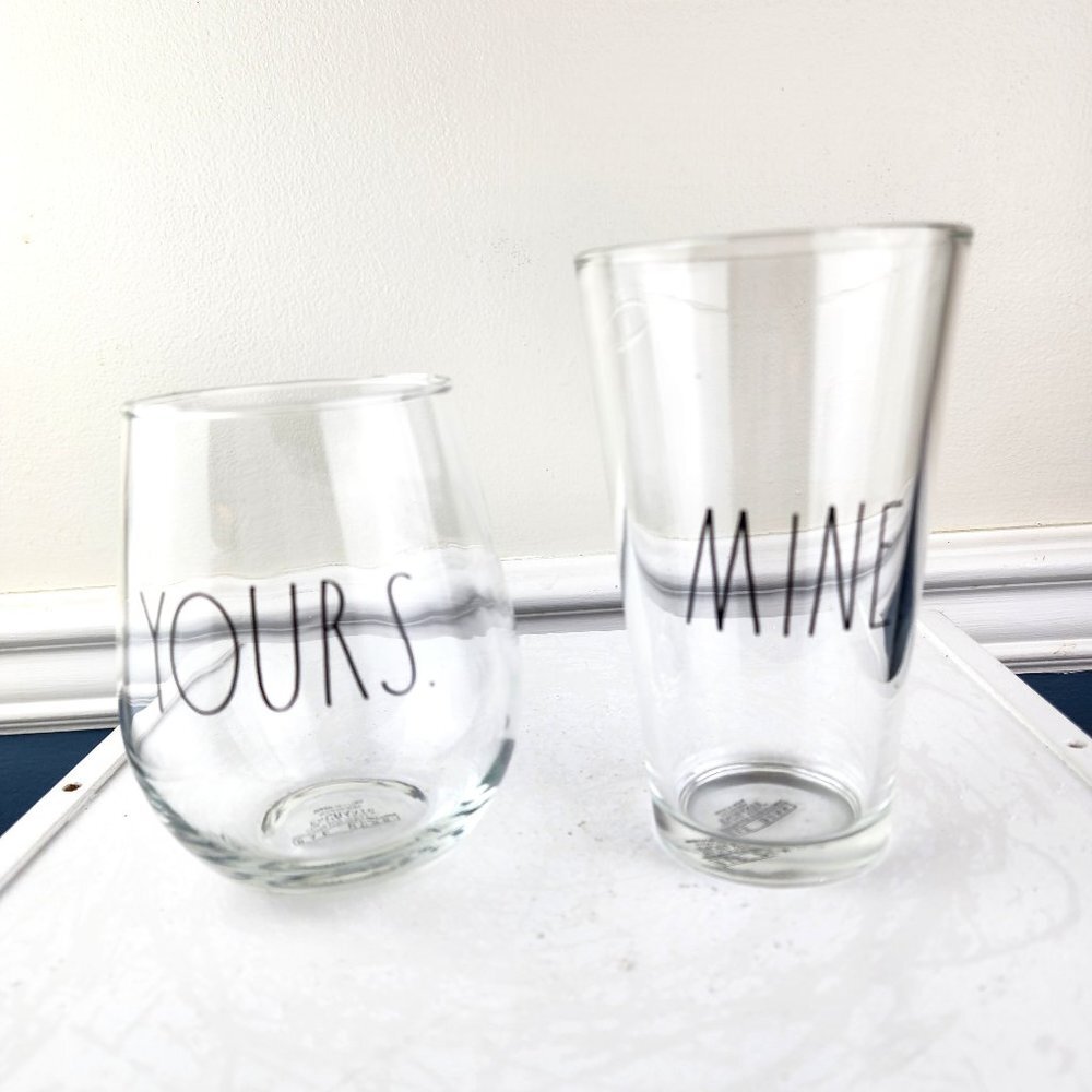 Rae Dunn Enchante Wine & Beer Glass Set NWT